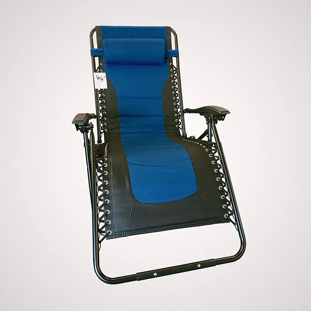 2 x Zero Gravity Folding Deluxe Padded Recliner Chairs garden lounger caravan