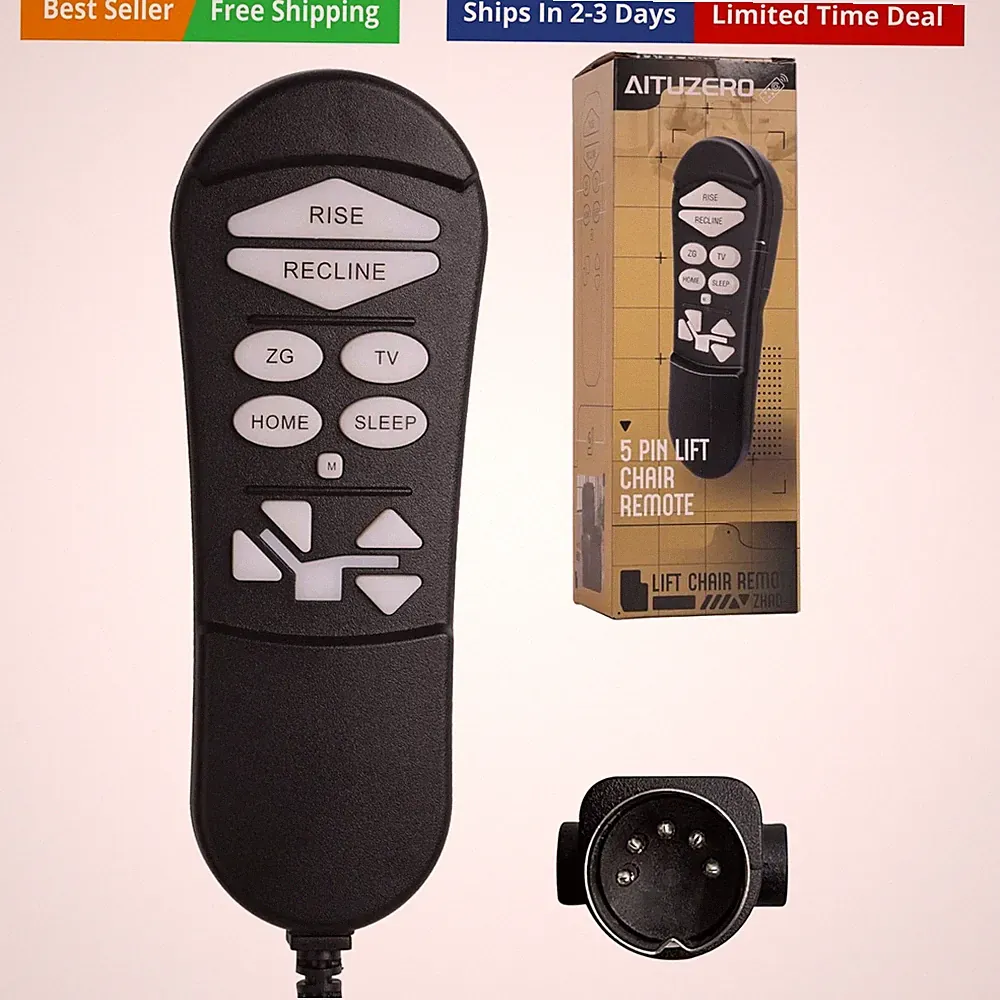 5 Pin Lift Chair Remote Only Fit for 2 Motors Golden and Ultra Comfort Chairs...