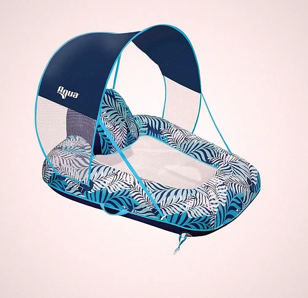 Aqua Pool Chair Float – Zero Gravity Chair with Canopy - Adult Size Blue