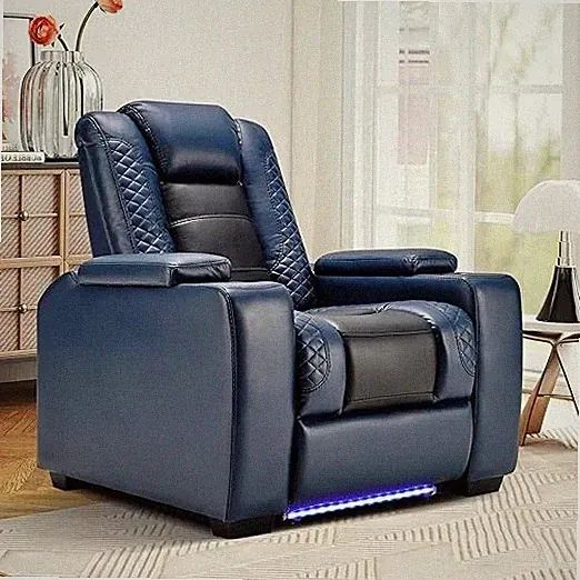 EBELLO PU Leather Home Theater Seating Electric Recliner w/ Adjustable Headrest