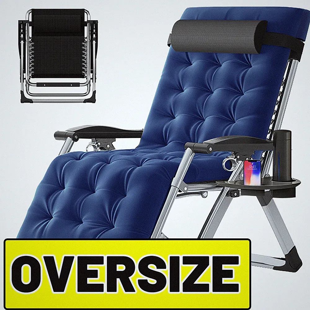 H&ZT Oversized Zero Gravity Chairs XL Ergonomic Recliner Folding Reclining Chair