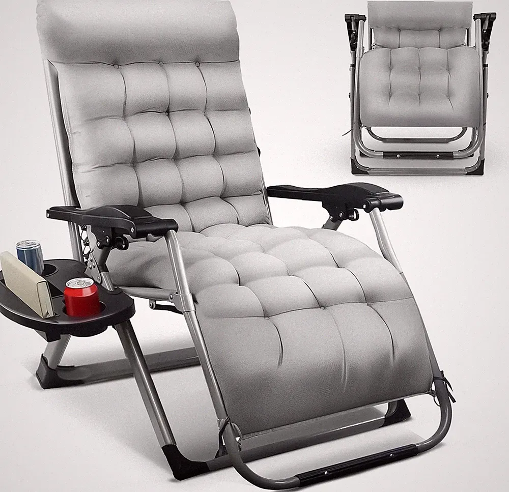 KEPLIN Square Tube Gravity Chair with Cushion Extra-Wide Recliner Zero Gravity