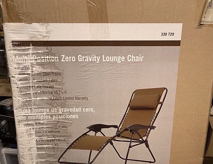 Multi Position Zero Gravity Reclining Lounge Chair -Tan (330729) Living Accents