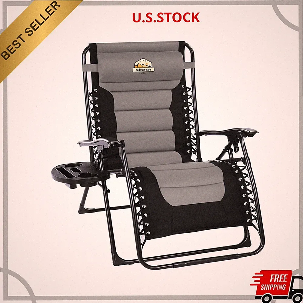 NEW Oversized Zero Gravity Chair Foldable Recliner 350LBS Black