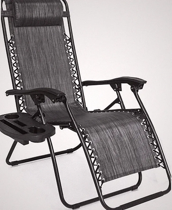 Outdoor Reclining Chair Zero Gravity Chair Patio Pool Lounge Chair Camping Chair