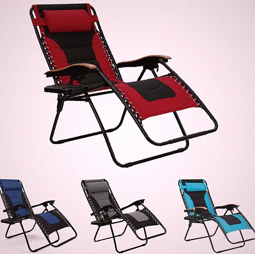 Oversize XL Padded Zero Gravity Lounge Chair Adjustable Recliner with Cup Holder