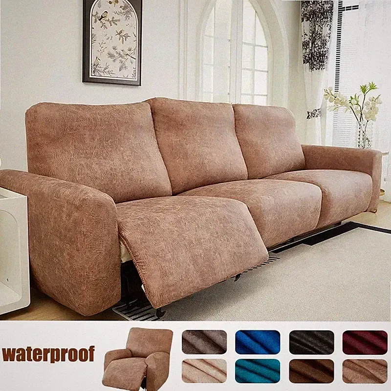 Stretch PU Leather Waterproof Recliner Sofa Cover Couch Cover for Living Room