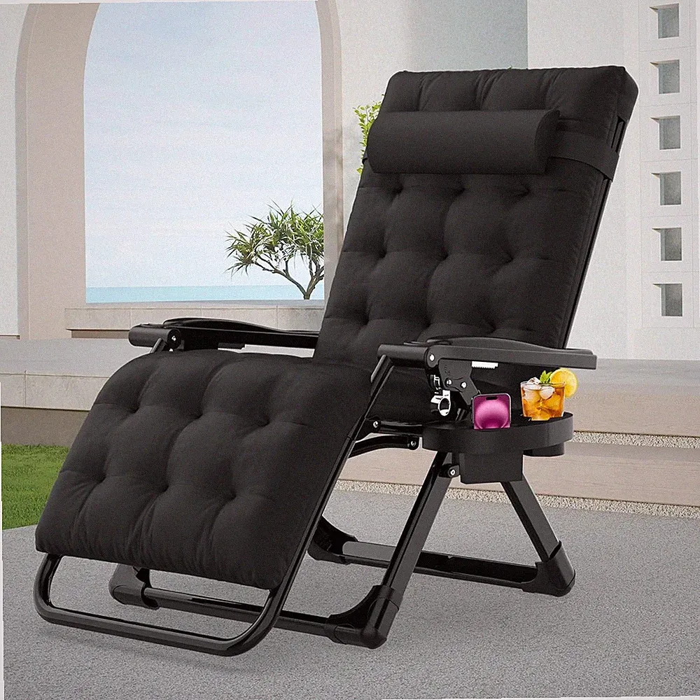 Zero Gravity Chair, Reclining Camping Lounge Chair with Aluminum Alloy Lock, Fol