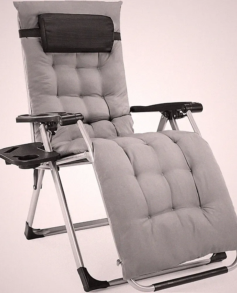 Zero Gravity Chair Reclining Lounge Chair w/ Removable Cushion Indoor & Outdoor