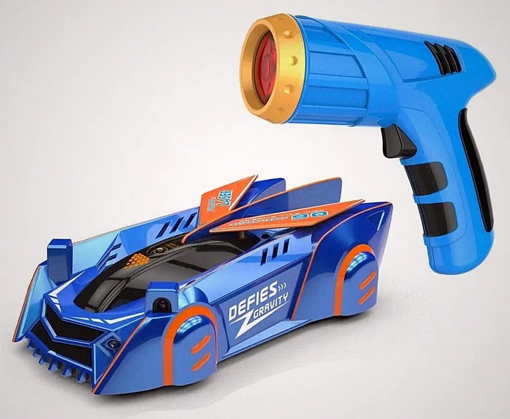 Zero Gravity Laser Guided Wall Climbing Remote Control Race Car Blue NE